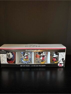Disney Mickey Mouse Shot Glass Set - Red, White, Black, Yellow, Blue
